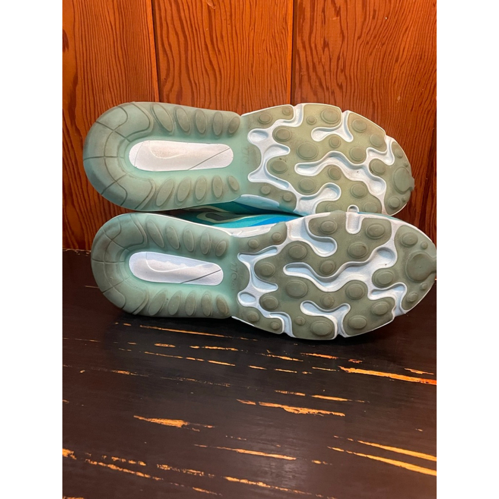 Women's Nike Air Max 270 React Teal Yellow Athletic Shoes 7.5 - Picture 6 of 7